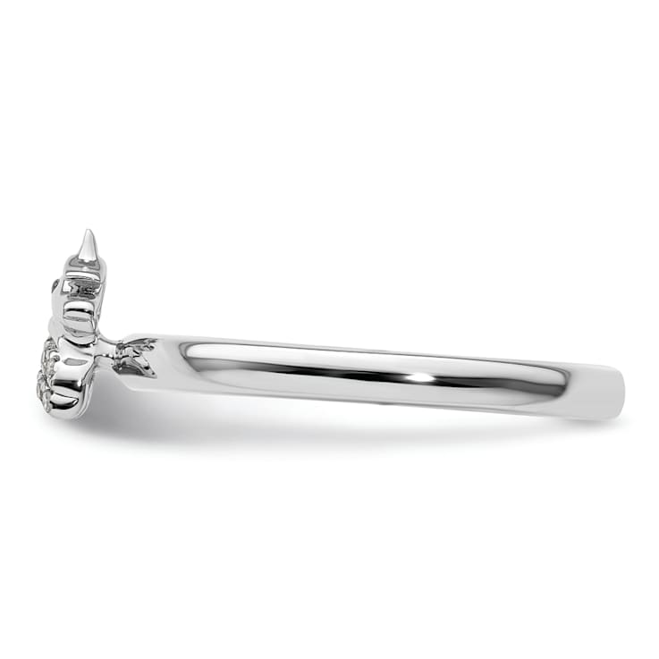 Sterling Silver Stackable Expressions Unicorn Diamond Ring 0.03ctw