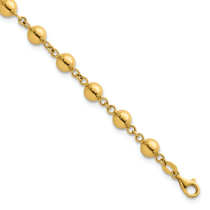 14K Yellow Gold 6mm Bead 7.5-inch Bracelet