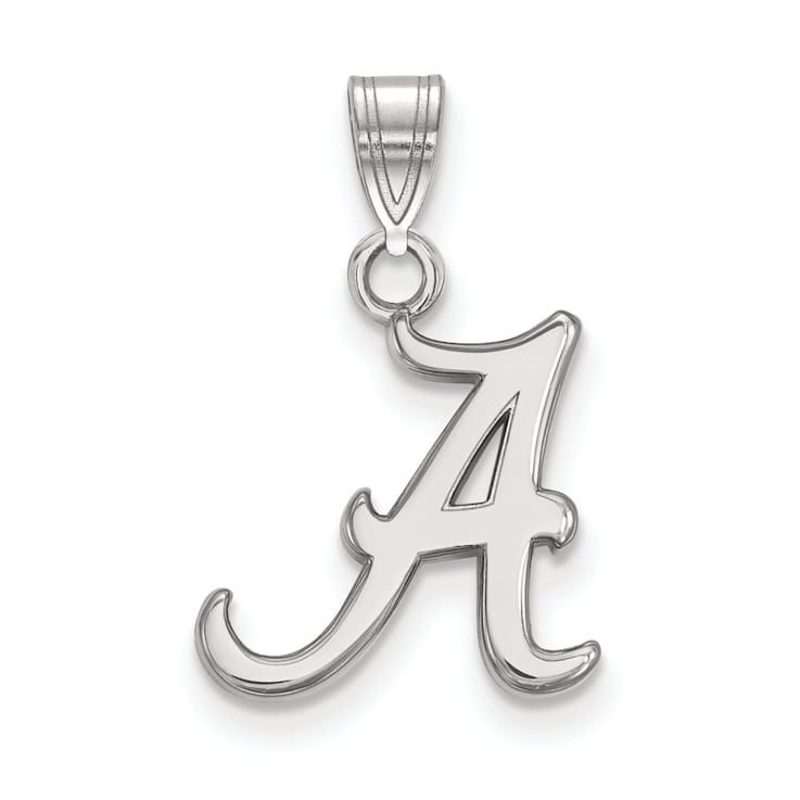 Rhodium Over Sterling Silver LogoArt University of Alabama Small Pendant