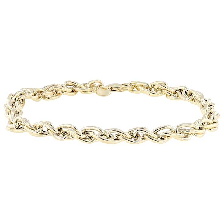 Italian Solid Link Bracelet In 14K Yellow Gold 4.9mm