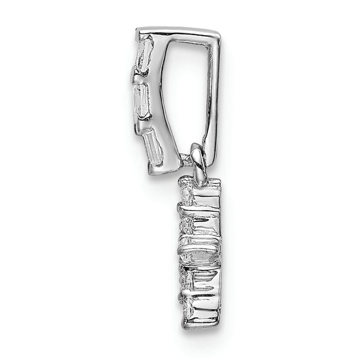 Rhodium Over 14k White Gold Diamond Star Pendant