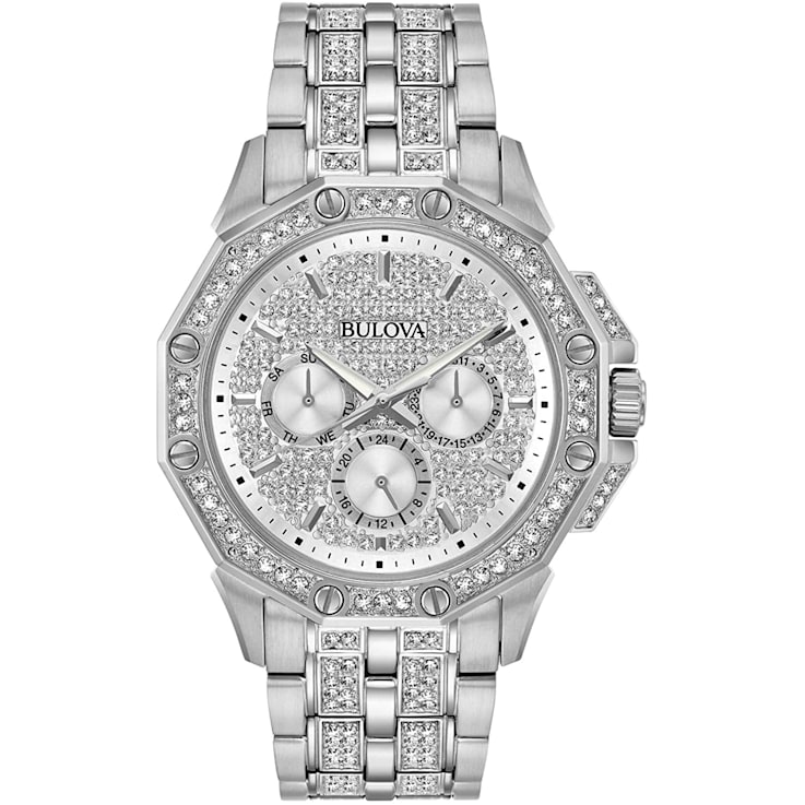 Bulova Men's Octava White Dial, Stainless Steel Watch