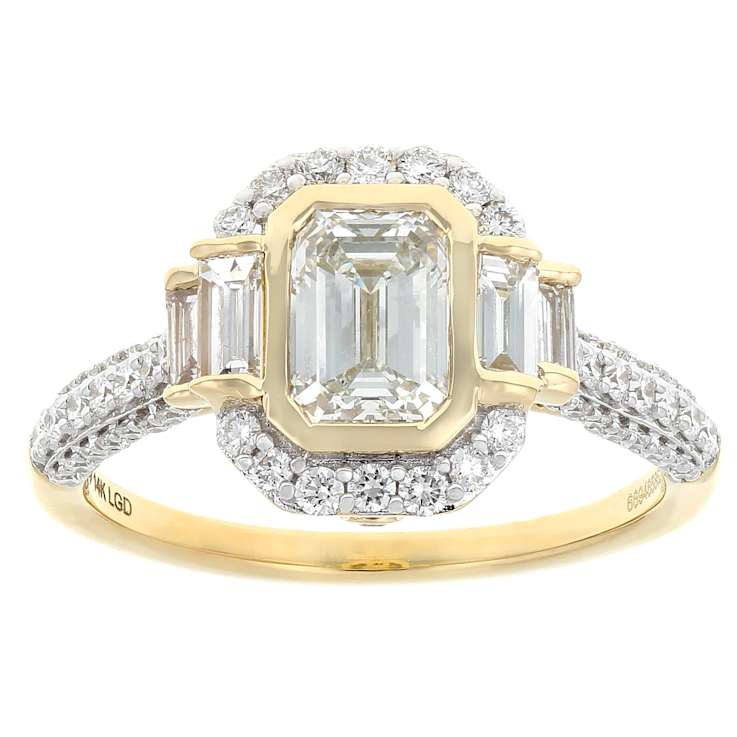 Sparkling Lab-Grown Diamond Halo Ring In 14K Gold