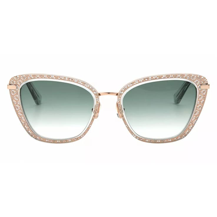 Kate Spade Pink Filagree Frame / Green Lenses Cat Eye Sunglasses