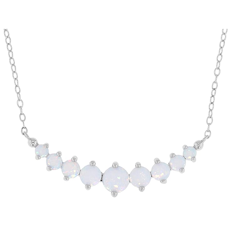 Lab-Created Opal Necklace In Sterling Silver