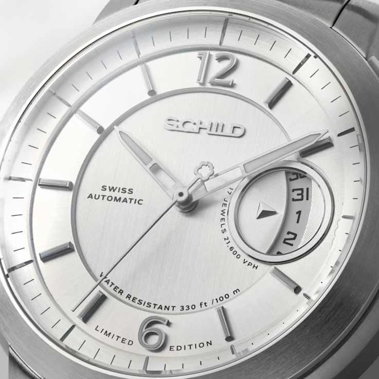 Schild Heinrich Minimal Swiss Silver Dial White Stainless Steel Band
Automatic Limited Edition Watch