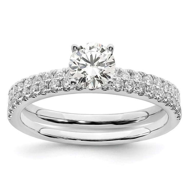 Rhodium Over 14K White Gold Lab Grown Diamond SI1/SI2, G H I, Engagement Ring