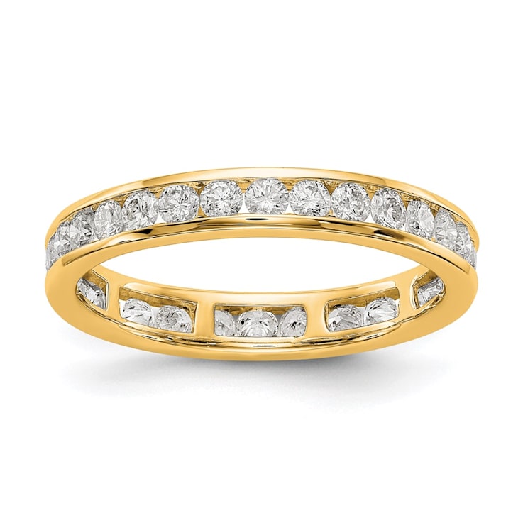 14K Yellow Gold Lab Grown Diamond Polished 1 ct. Channel Set Eternity Band