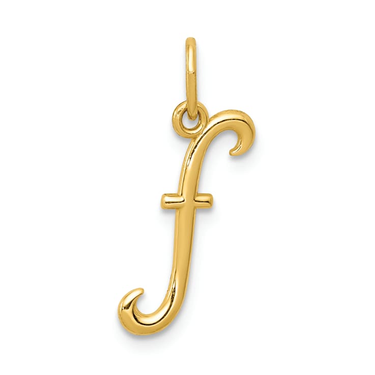 10K Yellow Gold Polished Letter f Initial Charm