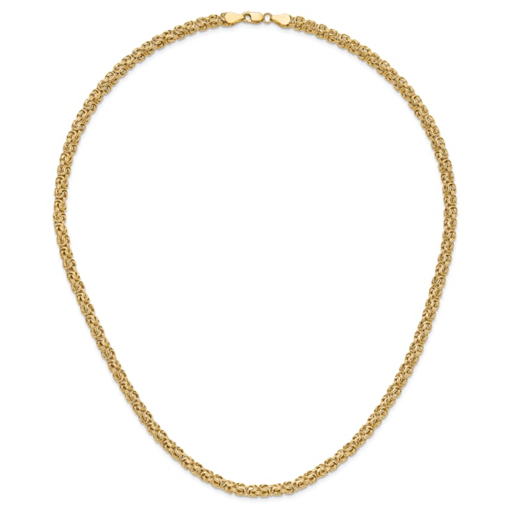 14K Yellow Gold Polished Fancy Byzantine Link Necklace