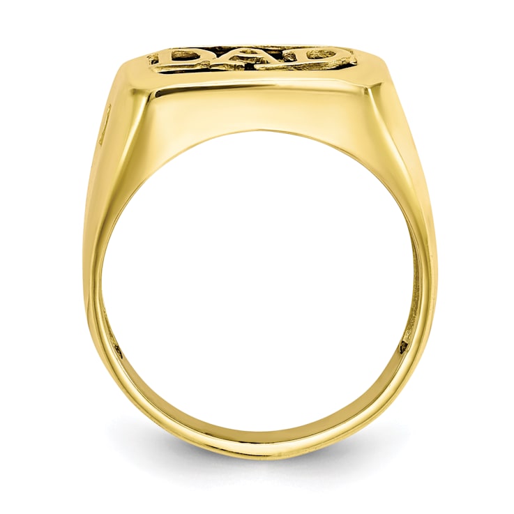 10K Yellow Gold Men's Diamond and Black Onyx DAD Ring
