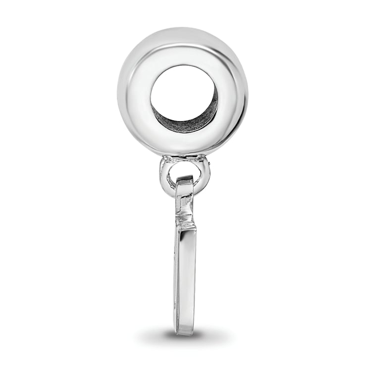Sterling Silver Rhodium-plated LogoArt Louisiana State University Small
Dangle Bead