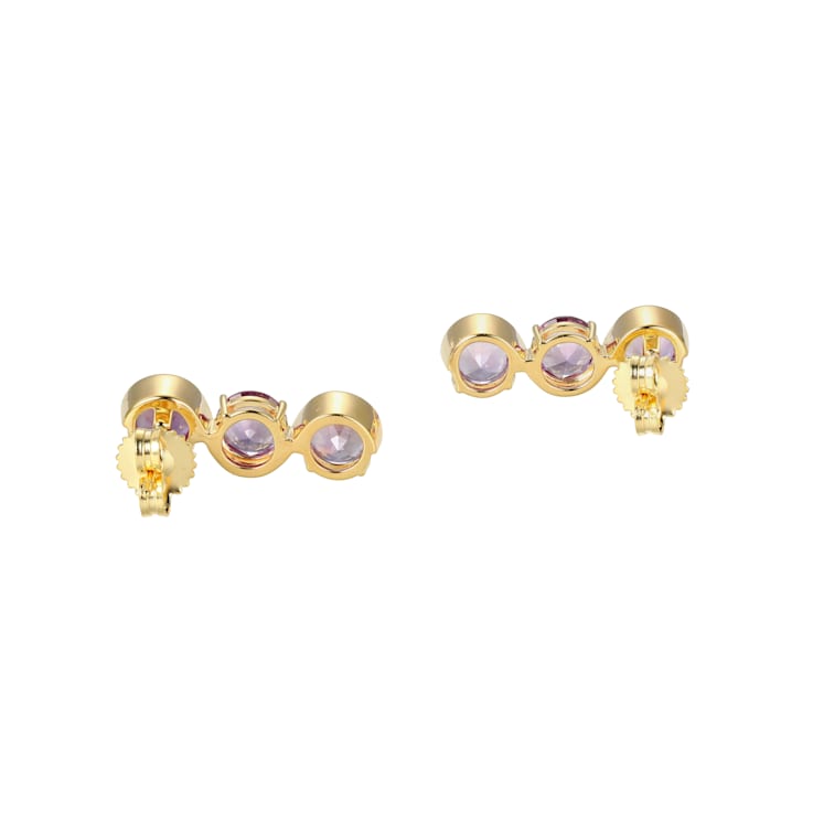 Lab Created Alexandrite Sapphire 18k Yellow Gold Over Silver June
Birthstone Earrings 4.90ctw