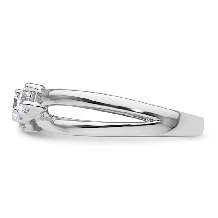 Rhodium Over 14K White Gold Lab Grown Diamond SI1/SI2, G H I, 3-Stone
Engagement Ring