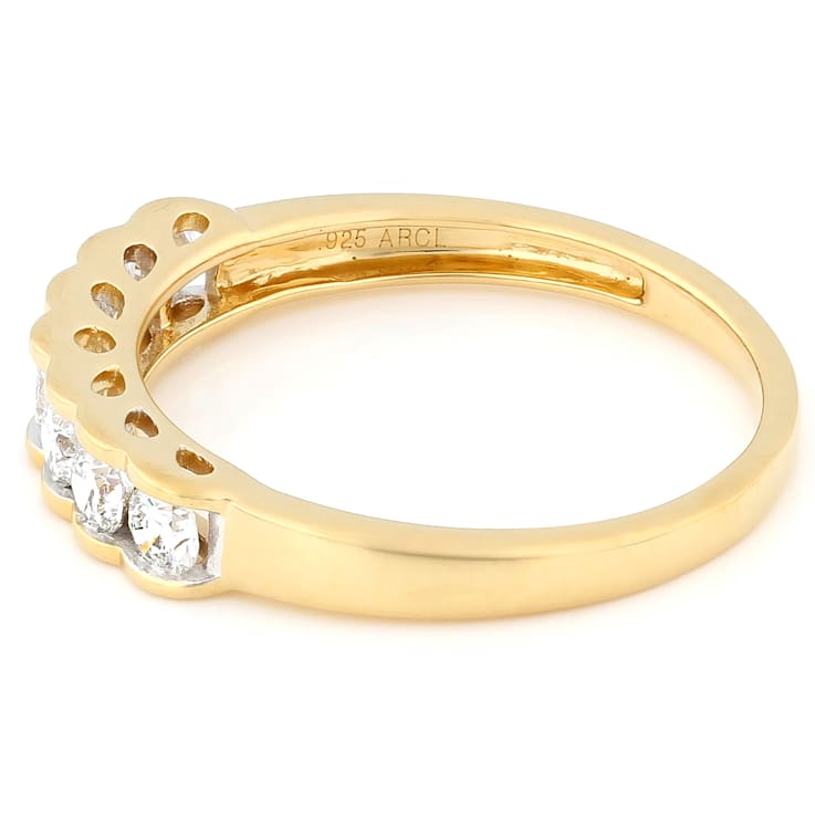 Lab-Grown Diamond Band Ring In 14K Yellow Gold Over Sterling Silver