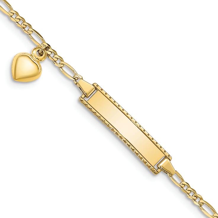 10k Yellow Gold Children's Figaro Link ID Bracelet