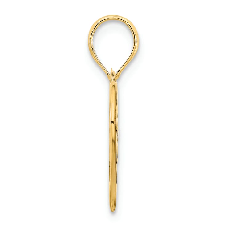 14k Yellow Gold Mom Heart Pendant