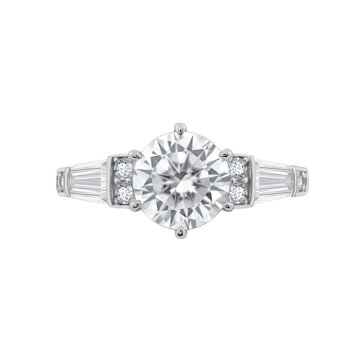 White Cubic Zirconia Platinum Over Sterling Silver Ring 3.34ctw