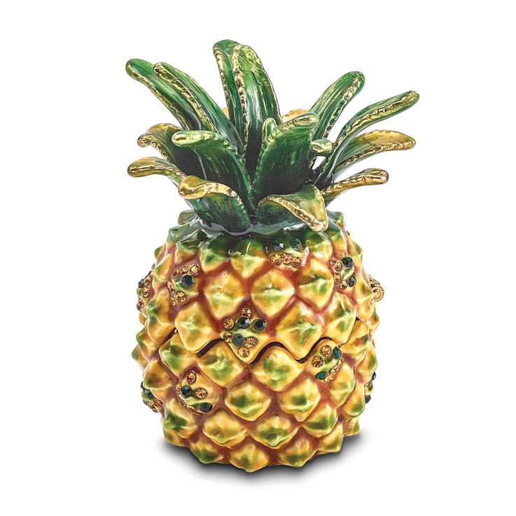 GOOD VIBES Golden Pineapple Trinket Box