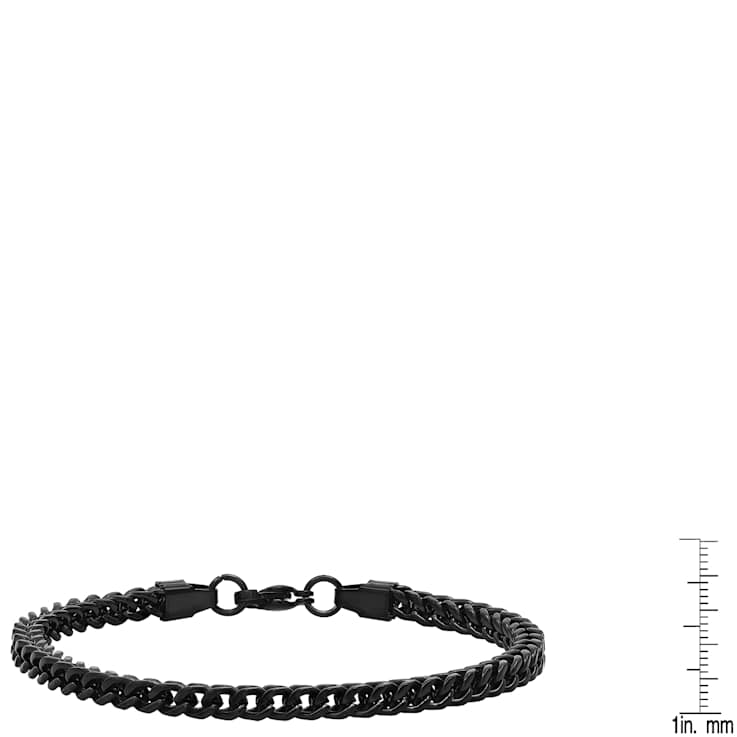 Men's 3.5mm Franco Link Bracelet In Black Ion-Plated Stainless Steel