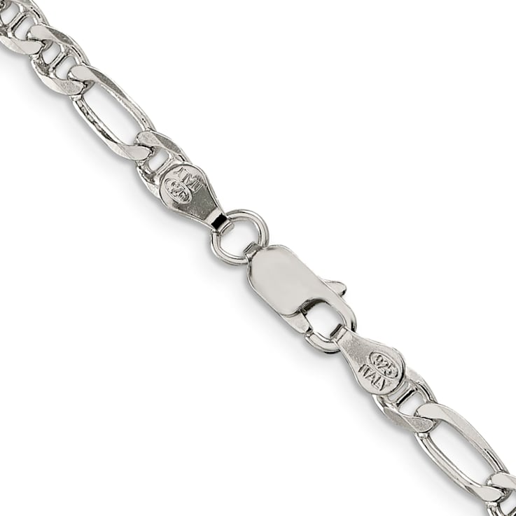 Sterling Silver 3.75mm Figaro Anchor Chain Bracelet