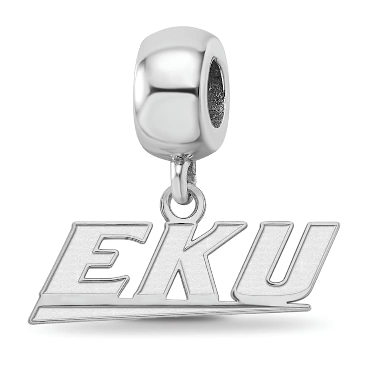 Sterling Silver Rhodium-plated LogoArt Eastern Kentucky University XS
Dangle Bead