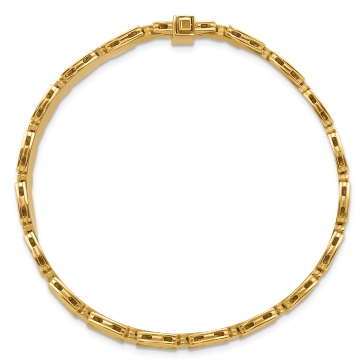 14K Yellow Gold Reversible Satin and Polished 9mm 7.25-inch Bracelet