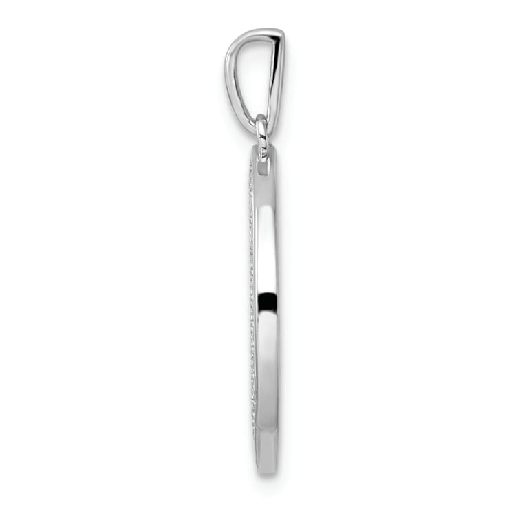 14K White Gold Gatsby Diamond Initial A Charm