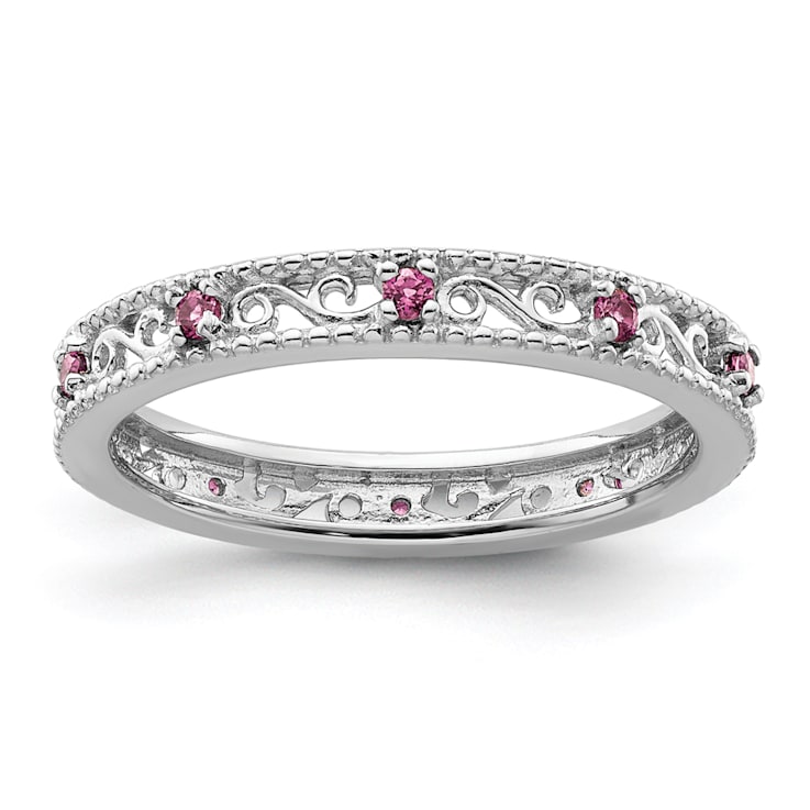 Sterling Silver Stackable Expressions Rhodolite Ring 0.22ctw