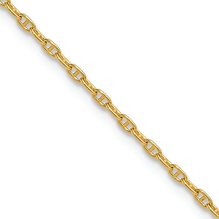 14k Yellow Gold 1.5mm Solid Mariners Link 20 Inch Chain