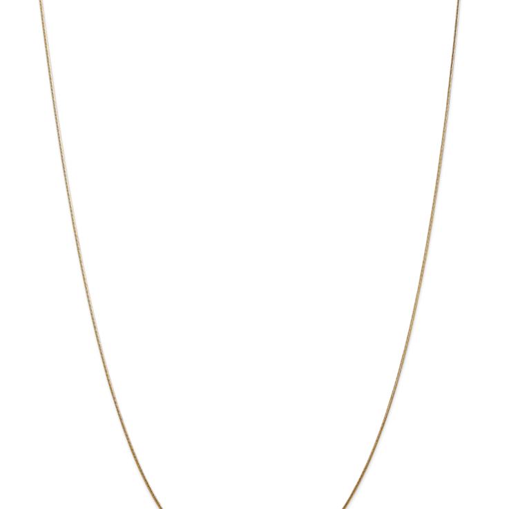 14k Yellow Gold 0.8mm Solid Round Snake 22 Inch Chain