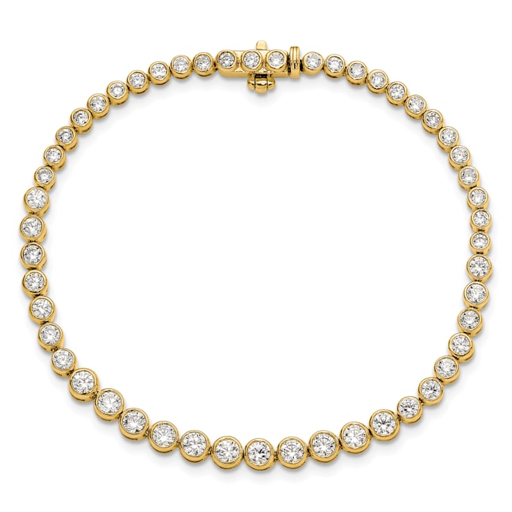 14K Yellow Gold Lab Grown Diamond Bezel Set Tennis Bracelet