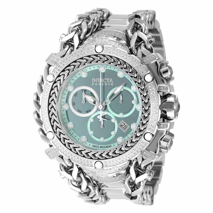 Invicta Gladiator 58.30mm Turquoise Dial Stainless Steel Band Quartz Watch