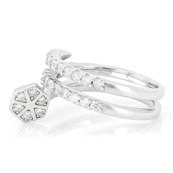 CZ Wrap Ring In Sterling Silver