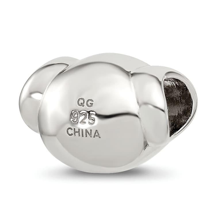 Sterling Silver Enamel Koala Bear Face Bead