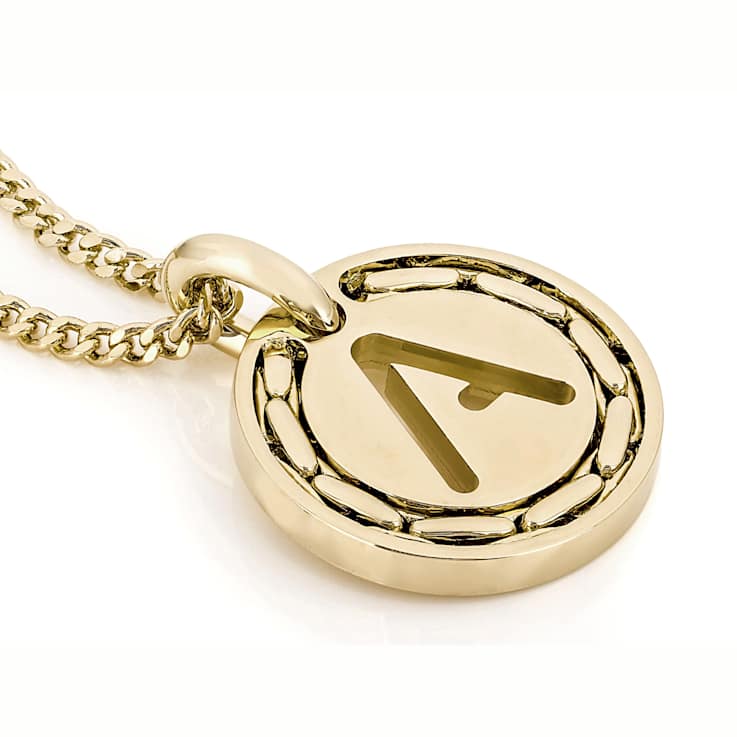 Cardano Initial A Pendant Necklace In 18K Gold Over Bronze