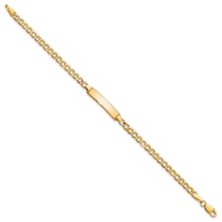 14k Yellow Gold Cuban Link ID Bracelet