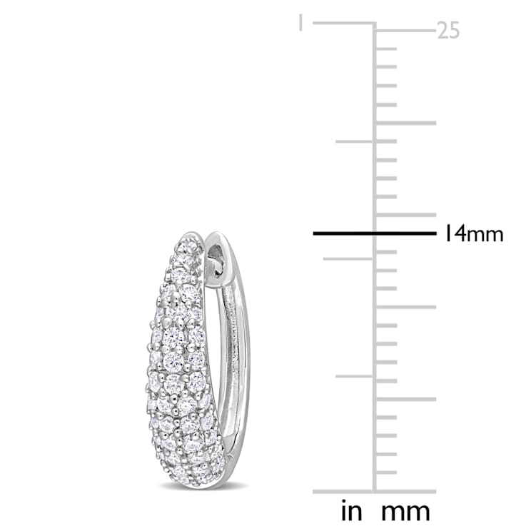 0.40ctw Created Moissanite Hoop Earrings in Sterling Silver