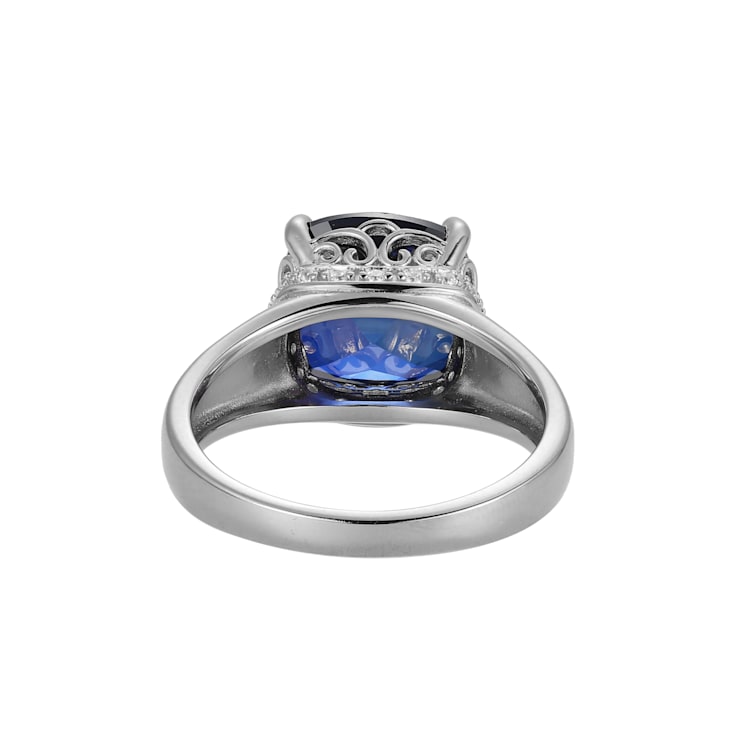 Lab Created Blue Sapphire And Cubic Zirconia Platinum Over Silver
September Birthstone Ring 4.45ctw