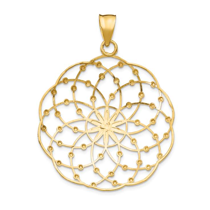 14K Two-tone Gold  Diamond-Cut Sphere Pendant