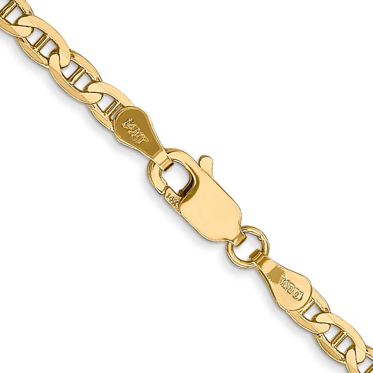 14k Yellow Gold 3mm Anchor Link Chain 26 inch