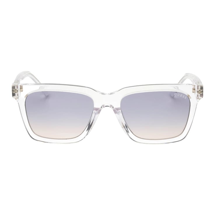 Guess Crystal Clear Frame / Gradient Blue Lenses Sunglasses