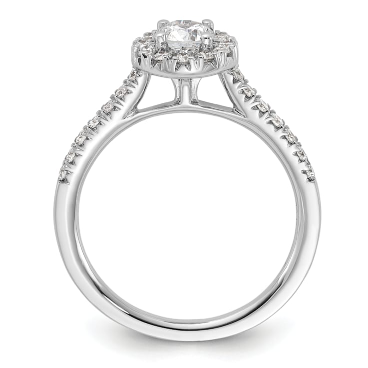 Rhodium Over 14K White Gold Eternal Promise Lab Grown Diamond Halo
Complete Ring 0.748ctw