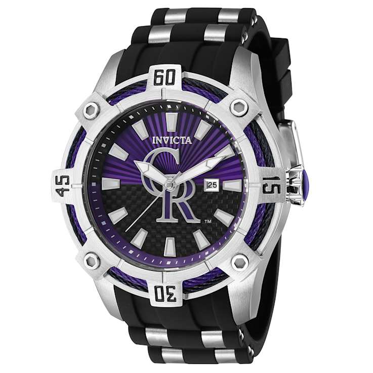 Invicta MLB 52mm Purple, Black Dial Silicone, Stainless Steel Band
Quartz Watch