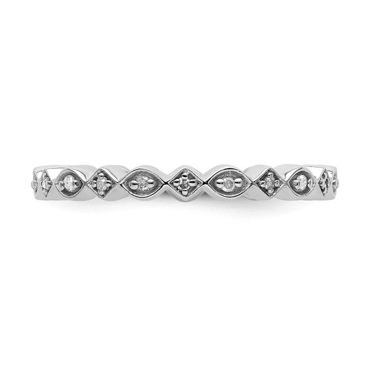 Sterling Silver Stackable Expressions Diamond Ring 0.077ctw