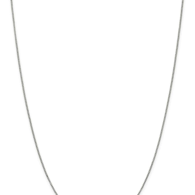 Rhodium Over Sterling Silver .9mm Box Chain Necklace
