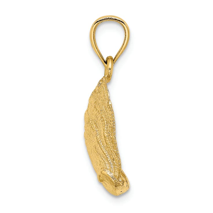 10K Yellow Gold 2D Textured Abalone Shell Charm