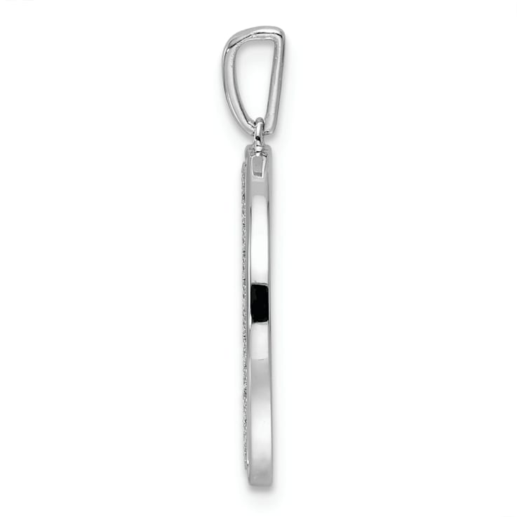 14K White Gold Gatsby Diamond Initial T Charm
