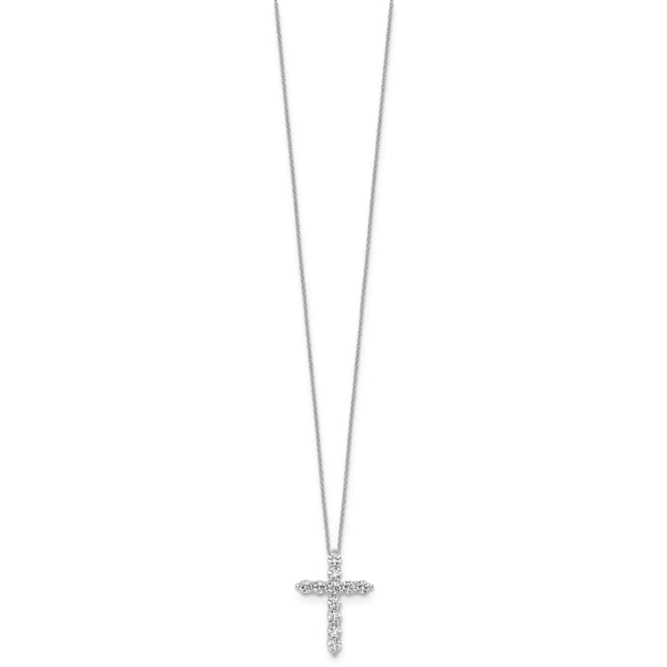 10K White Gold Lab Grown Diamond VS/SI GH, Cross Chain SIide Pendant
with chain Necklace