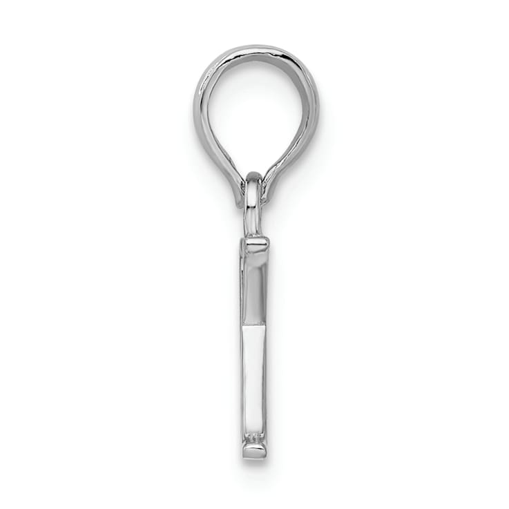 Sterling Silver Polished Block Initial -K- Pendant